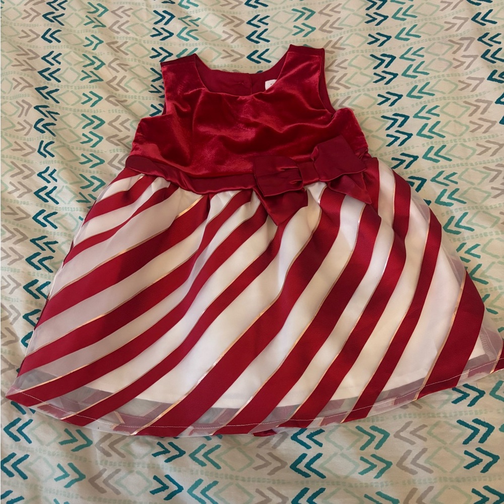 The Children's Place Red and White Striped Formal Dress